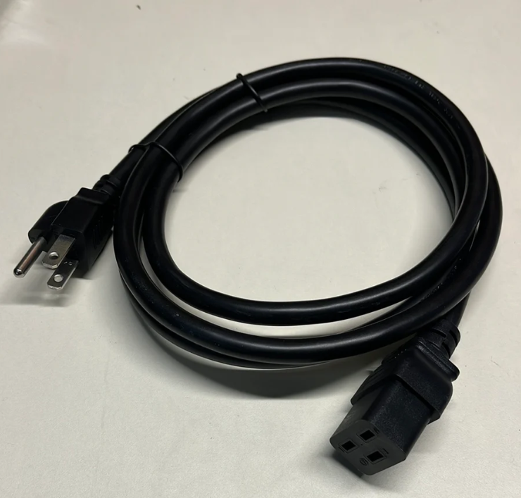 Power Cord Extension, NEMA 5-15P to C19,6ft/1.8m, 3X14 AWG(2.08mm2), 16A, 110-250V,UL Listed,UPS Supply Power Cord (5-15P to C19,6ft)